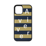 [MADE] stripe logo glass bumper case(khakinavy)