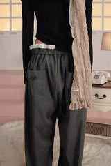 Frankie button pants - dark gray       