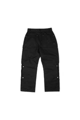 SIDE SNAP BACK LOGO PANTS (BLACK)