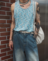 Mix scatter loose fit tank top