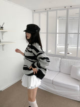 Blush Zebra Loose-Fit Thick Knit (One Color)