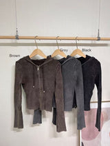 Vintage Zip Up Knit Top
