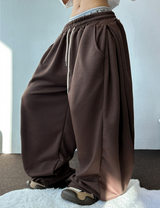 2SIZE🩶 SOFTY SIDE PINTUCK WIDE LONG PANTS 🩶🧇🖤🤍5COLOR