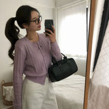 [BELLIDE MADE] 6color, memory cable round cardigan