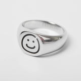 FAITH FADE - Signet Ring Smiley - Silver