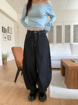 WORK STRIPE BALLOON JEANS