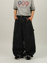 AP WORK DAMAGE COTTON WIDE PANTS