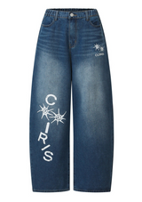DEMON SIDE DIRTY LOGO DENIM BANDING PANTS UNISEX