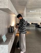 ライフインターシーズンエアーチェックシャツ