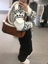 スエードトリムバゲットバッグ (3 colors)