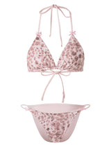REVERSIBLE TRIANGLE BIKINI (BABY PINK/LEOPARD)