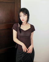ショーカーシースルーシャーリングショートスリーブTシャツ