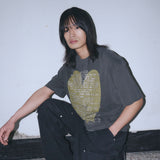Untitled ハートロゴ ピグメントウォッシュ半袖 Washed Black