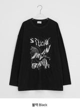 カンラブプリンティングオーバー長袖Tシャツ