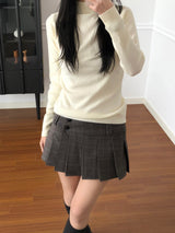 Checkered Micro Pleats Mini Skirt (2 colors)