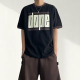 Dope lettering color matching short sleeve T-shirt 