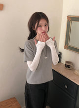 ベーシックボートネックアームウォーマーTシャツ (3color)