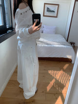 Luri Back Heart Pocket Carpenter Wide Pants 