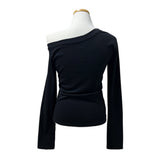 Rush Star Off-Shoulder Print Long-Sleeve Tee (4 Colors)