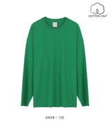 LMN USA コットンスリットオーバーサイズフィットロングスリーブTシャツ(12 colors)