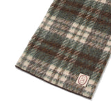 Crochet check muffler / Green Brown