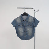 Pias denim cropped shirt
