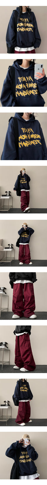 ルイングニーシャーリングストリングカーゴワイドパンツ