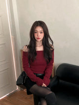 Romantic Warm Off Shoulder Raglan T-Shirt (4color)