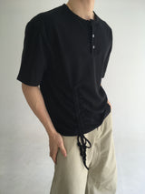 rope henley neck short sleeve(2colors)