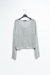 punching knit cardigan(3colors)