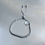 Minimalist Silver Glow Bead Bracelet