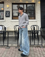 ダメージド ニット ジップアップ