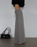Duty Stripe Maxi Long Skirt