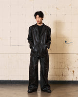 Circle Leather Blazer (Black)