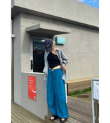 WIDE TUCK NYLON PANTS