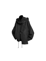 RELABEL Spatial Relations (Layered) Detachable Oversized Hood Multi-plane Batwing Sleeves Revamped Harrington Jacket