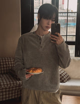 デンスベルベット ヘンリーネック 長袖Tシャツ