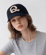 Washed Logo Ball Cap (Navy/White)