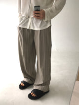 ストライプ バンディング レーヨン スラックス(2colors)