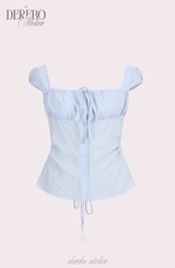 pink sweet bustier sleeveless blouse