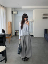 Moonta Stripe Frill Collar Long Sleeve Tee