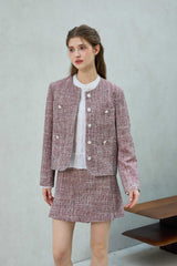 CHERISH TWEED SKIRT PANTS / RED