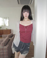 Seopyu Button Strap Sleeveless Top
