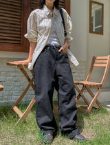 Jello Patch Carpenter Wide Cotton Pants