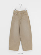 Crane Back Point Wide Washing Denim Pants