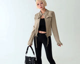 Cargo Pocket Slim Fit Zip-Up Jacket