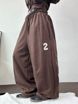 STREET PATCH WIDE PANTS 🤎🤍🖤3COLOR