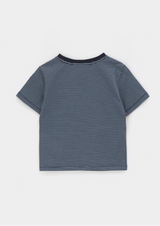 [B-BASIC] ストライプキャップスリーブ半袖Tシャツ 2サイズ