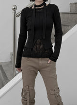 Larsen See-Through Lace Long Sleeve Tee