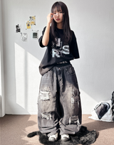 ゴッド ウォー シルバー グラフィック オーバーサイズ Tシャツ 3カラー